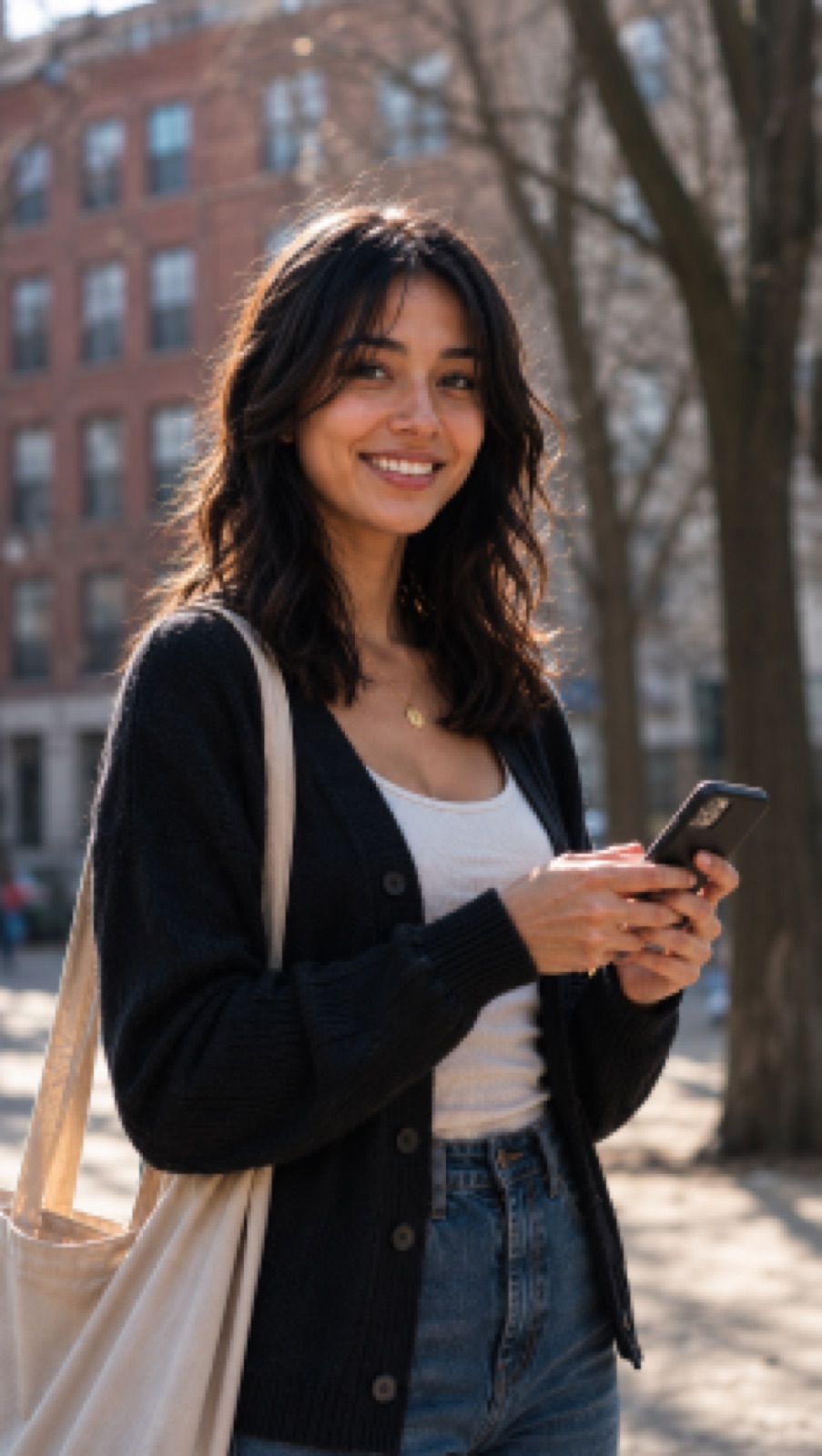 A business traveller on the move in the city